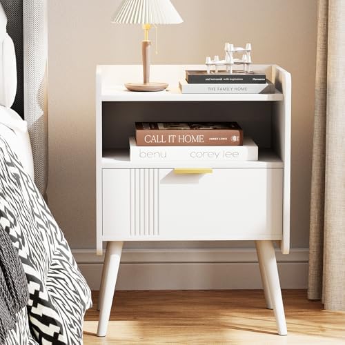 Night Stand Modern End Table with Storage Drawer, Bedside Table for Bedroom by Aenuert