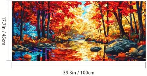 HOMETITUTE Autumn Forest Scenic Privacy Window Film 39.3x17.7 Inch PVC - Image 3