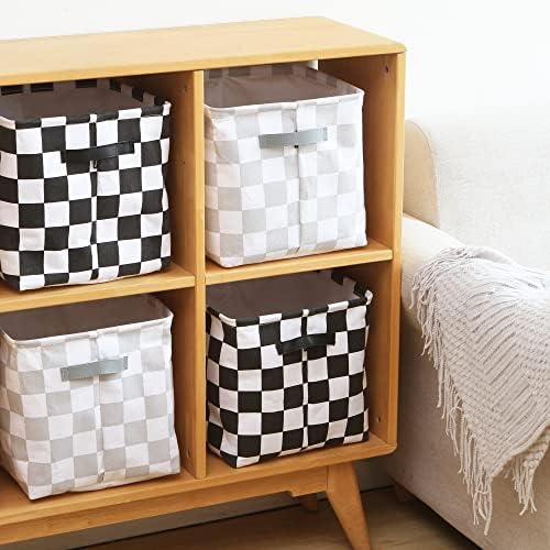 Hinwo Collapsible Canvas Storage Cubes with Handles, 11-Inch, 3-Pack - Image 2