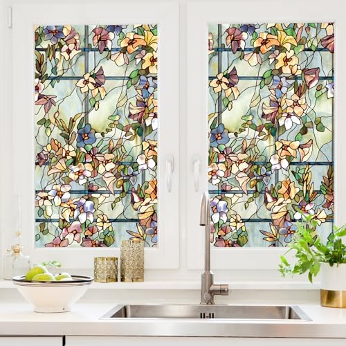 Artscape Trellis | Privacy Window Film with Vibrant Colored Pattern | Non-Adhesive & UV Protection | Easy to Apply & Removable | 24 x 36 Inches | Made in USA by Unknown