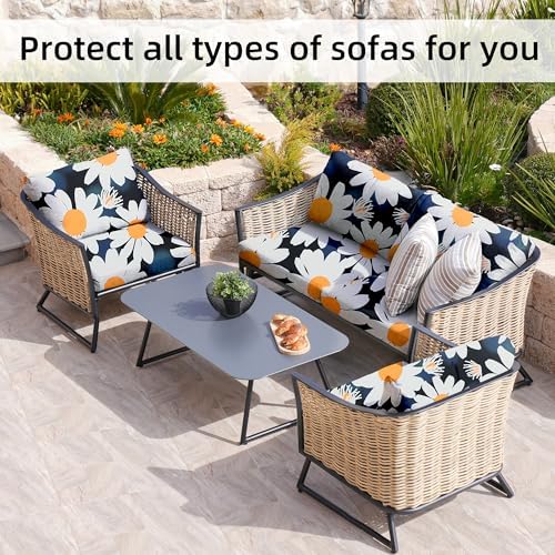 8 Pcs Outdoor Cushion Covers, Patio Sofa Cushion Covers Replacement - Image 5
