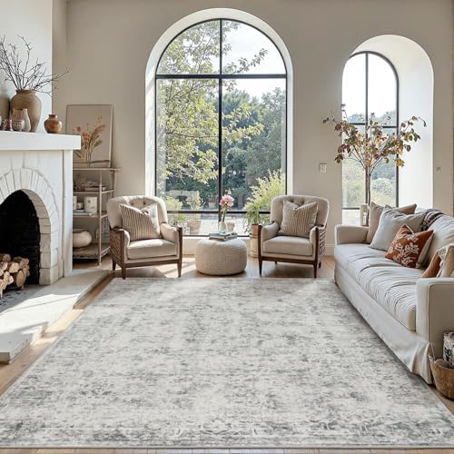 Rugxara Grey 8x10 Area Rugs for Living Room Bedroom Large Washable Rug - Image 2