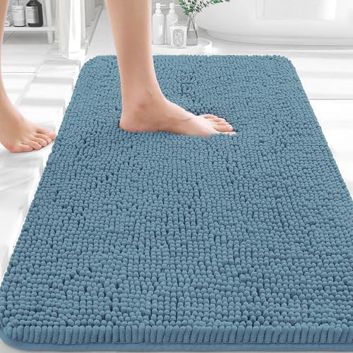 OLANLY Bathroom Rugs 32x20, Extra Soft Absorbent Chenille Bath Rugs by OLANLY