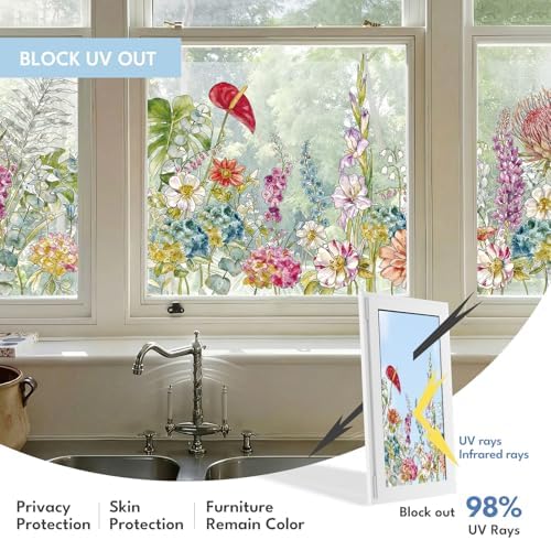 ADD.HERES Stained Glass Window Film, Window Film Decorative, 17.5 x 78.7 in - Image 3