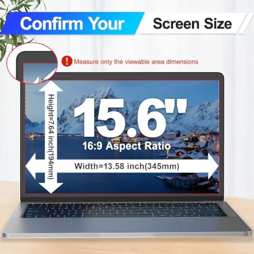 Magnetic Laptop Privacy Screen 15.6 Inch 16:9 Display, Removable Computer Screen Privacy Shield, Anti-Glare Blue Light Protector Compatible with Dell Hp Lenovo Acer Asus Samsung - Image 6