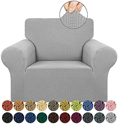 KEKUOU Stretch Chair Sofa Slipcover, Single Couch Cover,Silverr by KEKUOU