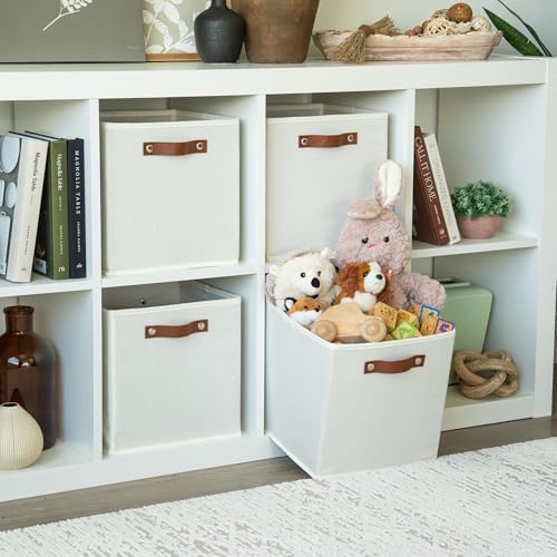 OrganiHaus 11x11 Cube Storage Bins, Set of 4 - Fabric Storage Cubes - Image 3