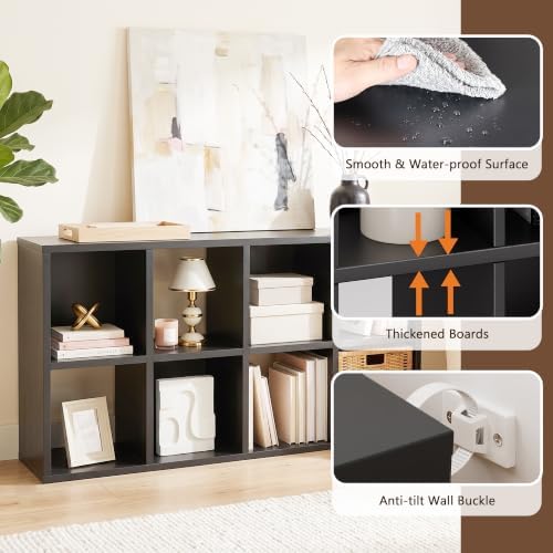 8 Cube Storage Organizer, Multifunctional Bookcase, Black Cube Bookshelf - Image 4