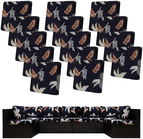 14 Pcs Outdoor Cushion Covers, Patio Sofa Cushion Covers Replacement by BIETYONE