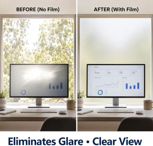 FILMGOO Frosted Window Privacy Film Static Cling Glass Film 35.4" x 6.5' - Image 5