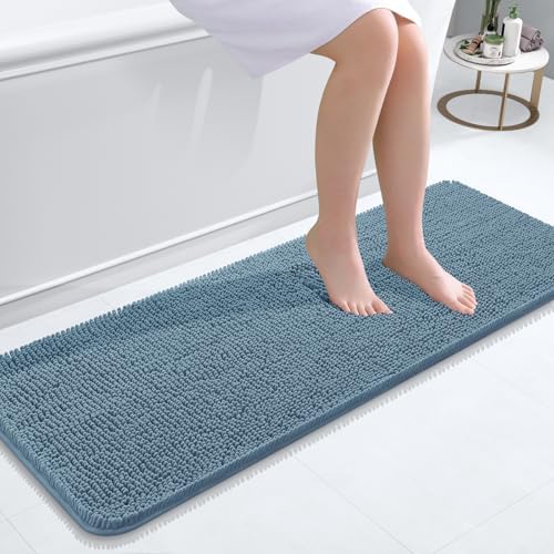 OLANLY Bathroom Runner Rugs 47x17, Extra Soft Absorbent Chenille Bath Rugs by OLANLY