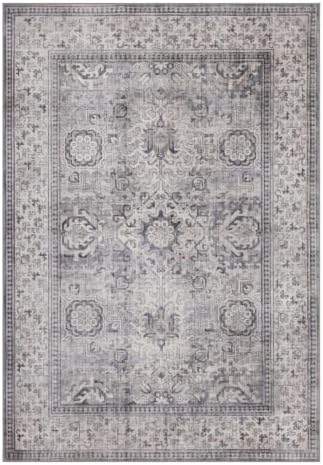 ReaLife Rugs Machine Washable Area Rug Runner - Living Room Bedroom Bathroom Kitchen Entryway Office - Padded Low Pile Stain Resistant Premium - Boho Farmhouse Vintage - Paz - Beige Gray Ivory 3'x5' - Image 3