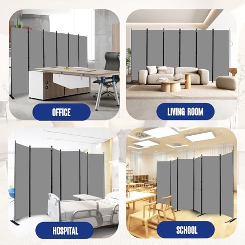 6 Panel Folding Privacy Screen, 11ft W x 6ft H Partition Room Divider Panel - Image 6