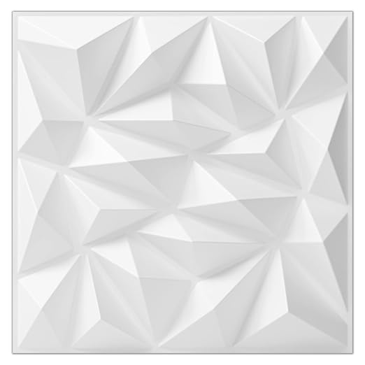 Art3dwallpanels 3D Wall Panels, White, 33 Pack | Modern 3D PVC Wall Tiles, Waterproof Fireproof, 33 Sheets White Pack, Easy DIY Mount for Residential Commercial Accent Wall by Art3dwallpanels