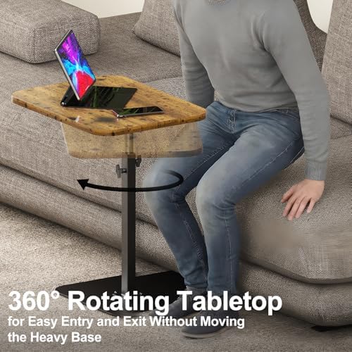 HzTinT Large Tv Tray Side Table Sofa Tray for Couch Heavy Metal Base - Image 4