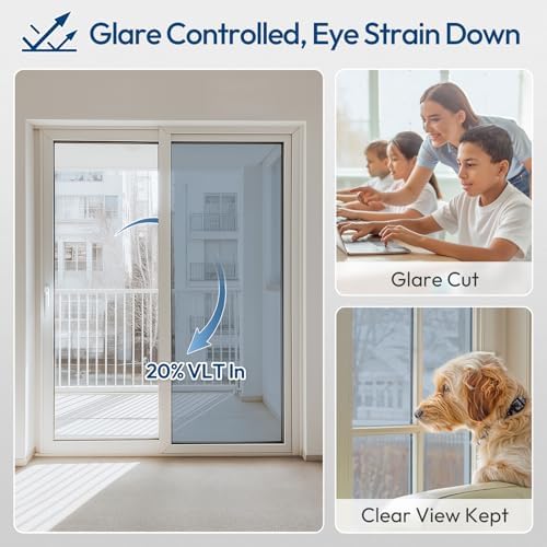 rabbitgoo Window Tint, One Way Privacy Film, Silver, 23.6" x 157.4" - Image 6