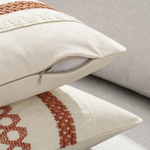 MIULEE Set of 2 Fall Burnt Orange Decorative Pillow Covers 20x20 - Image 5