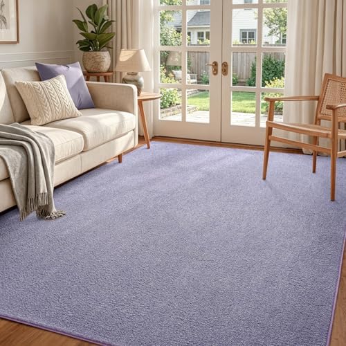 4x6 Purple/White Area Rug Non-Slip Washable Soft for Bedroom Living Room by FinRe%CC%80cHome