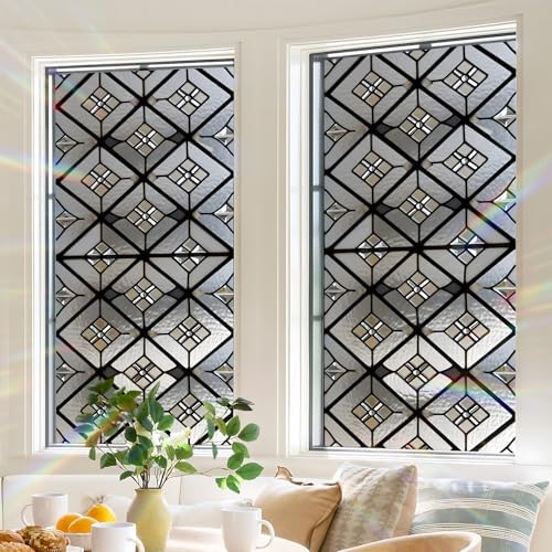 Window Privacy Film Frosted Glass Window Sticker Window Film Static Glass Cling Tint Non-Adhesive for Home Door Decorative Frosting Cover 17.5 X 39.3 inch by BVBOX