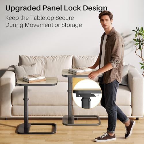 Adjustable Height TV Tray Table for Couch, Flip-Top Design - Image 5