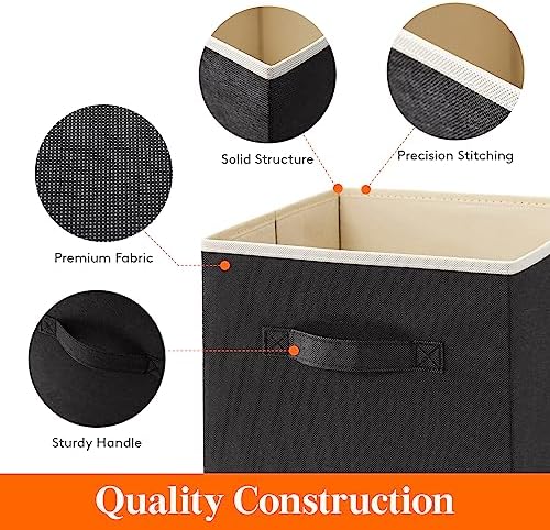 Lifewit Storage Cubes, 11 Inch Organizer Bins, 18L Black, 12 Packs - Image 3