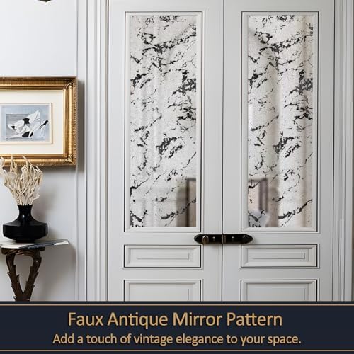 LiveInUrban Vintage Foxed Paint Antique Chrome Reflective Style Wallpaper, Grunge Peel and Stick Contact Paper for Wall Furniture Vanity Dresser Home Decor, 15.35"x39.37" - Image 5