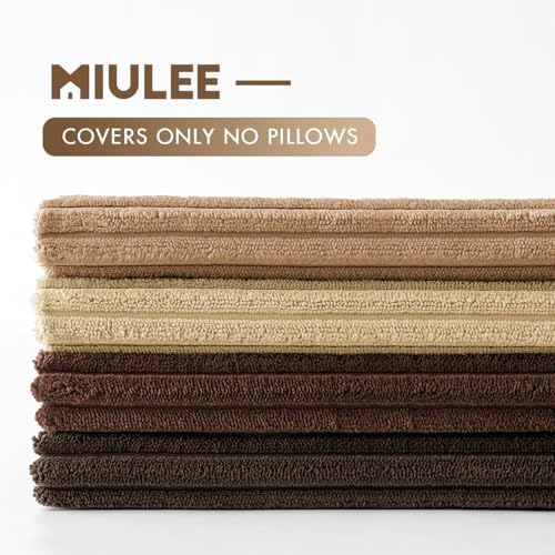 MIULEE Fall Corduroy Decorative Throw Pillow Covers Dark Brown 18x18 - Image 7