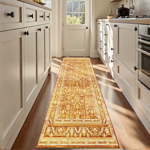 OPPODREAM Vintage Orange Area Rugs 2x12, Washable Rug for Living Room by OPPODREAM