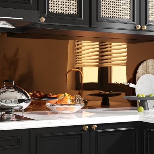 Bronze Glossy Metallic Wallpaper Reflective Flexible Mirror Sheet Kitchen Non Glass Adhesive Vinyl Contact Paper for Cabinets Peel and Stick Brown Stickers for Appliance Crafts 15.7''x80'' - Image 2