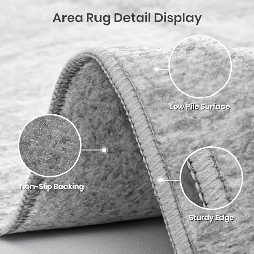 Valenrug Washable Rugs 5x7 - Non Slip 5x7 Area Rugs for Living Room, Stain Resistant Area Rugs for Bedroom, Foldable Machine Washable Area Rug(5'x7', Grey) - Image 6