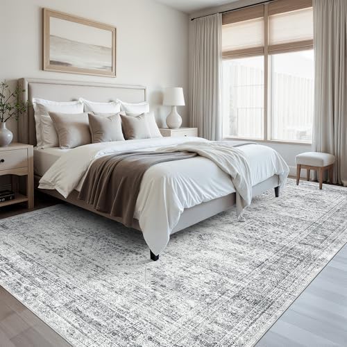 Soalmost Washable Area Rug 8x12 Large Soft Grey Rugs for Living Room - Image 3