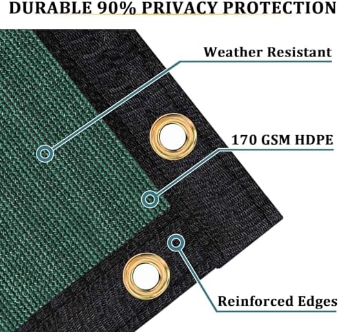 Shade&Beyond 4'x70' Dark Green Privacy Screen Fence Cover 170 GSM Fencing Mesh Fence Panel for Wall Garden Yard Backyard Indoor Outdoor Home Decoration - Image 2