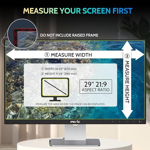 Peslv [2 Pack] 29 Inch Privacy Screen for Computer Monitor 21:9 Aspect Ratio, Eye Protection Anti Blue Light Glare Shield, 29inch Removable Black Blackout Anti Spy Desktop Security Private Filter - Image 4