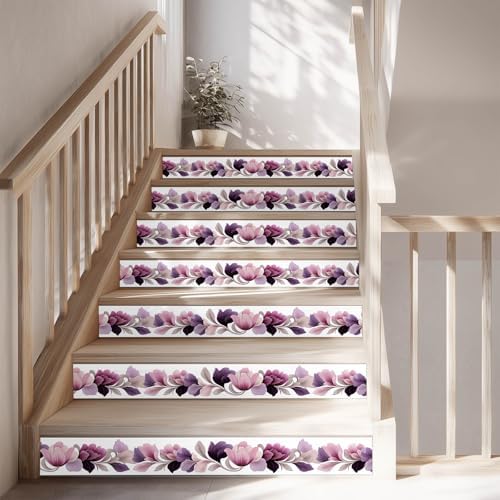 IVN Wallpaper Border Peel and Stick Wall Purple Blossom 4x196 Inch - Image 4