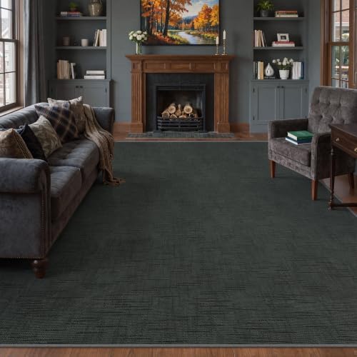 Valenrug 8x10 Area Rugs for Living Room, High-Low Pile Washable Rug, Black - Image 4