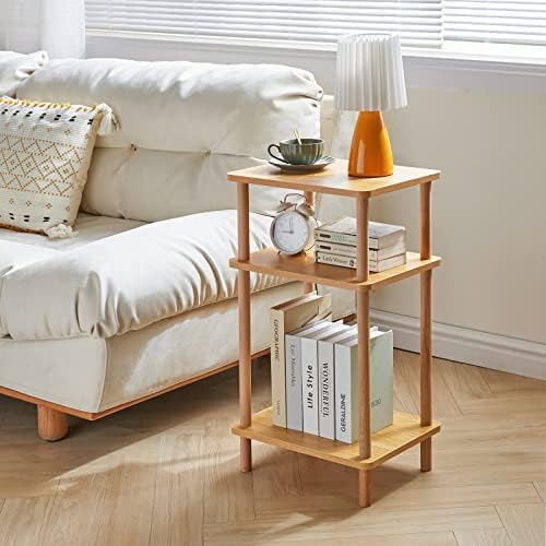 IBUYKE 3-Tier Side Table, Wood End Table, Natural UWST003N - Image 2