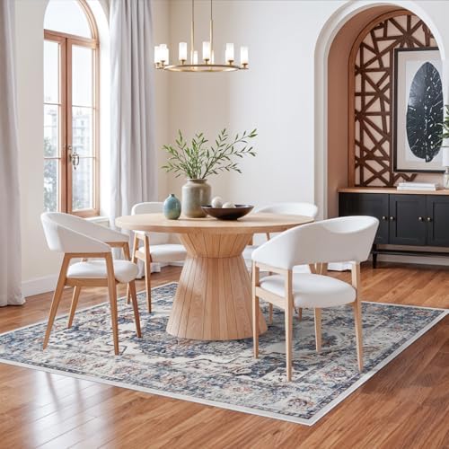 5x7 Living Room Area Rugs: Washable Non-Slip Stain Resistant Rug for Nursery Bedroom Dining Room Vintage Ultra Soft Indoor Carpet for Kitchen Farmhouse Distressed Floor Mat for Home Office (5x7 Brick) - Image 2