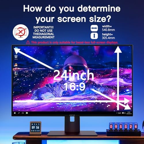 2 Pack Magnetic Hanging Computer Privacy Screen for 24 ''16:9 Aspect Ratio - Image 2