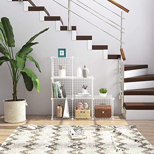 C&AHOME Wire Cube Storage, 6 - Cube Organizer Metal C Grids, Units, White - Image 2