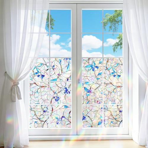 NINETREX Window Privacy Film, Rainbow Stained Glass Film, 17.5" x 157.4" - Image 2