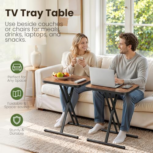 Kitstorack Folding TV Tray Table, 1 Pack, No Assembly, Rounded Metal Rim - Image 3