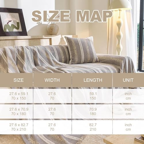 Couch Cover for Dogs Washable Sofa Cover, Sectional Couch Covers, Sofa Covers for 2 Cushion Couch, Non Slip Stripe Sofa Slipcovers Furniture Protector (Light Gray, 91 * 150) - Image 2