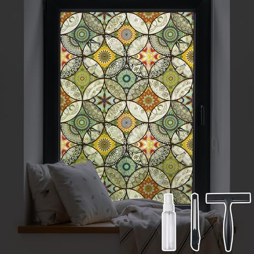 DKTIE Static Cling Decorative Window Film Easy to Install 35.4" x 118.1" by Dktie
