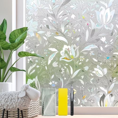 Bloss Privacy Window Film Decorative Window Privacy Film Stained Glass Window Clings, Anti-UV Sun Blocker Heat Control Windows Stickers for Home(23.6 x 78.7In) by Bloss