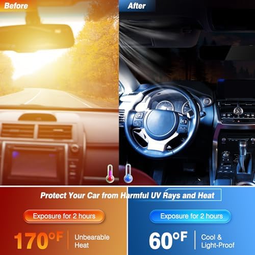 Car Windshield Sun Shade, Foldable Reflective UV Front Sunshade - Image 6