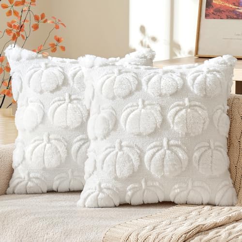 MIULEE Fall Pillow Covers Pumpkin Fall Decor 24x24 Pure White by MIULEE
