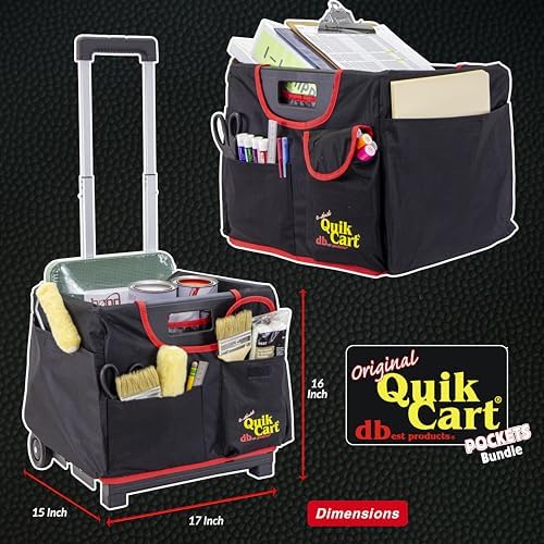 dbest Products Quik Cart Pockets Bundle Sport - 10 Pocket - Black & Red - Image 3