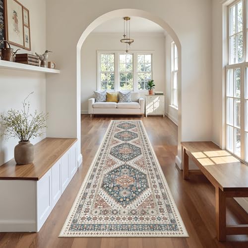 Madane Washable Runner Rugs 2x10 Long for Hallway Kitchen, Navy Blue - Image 4