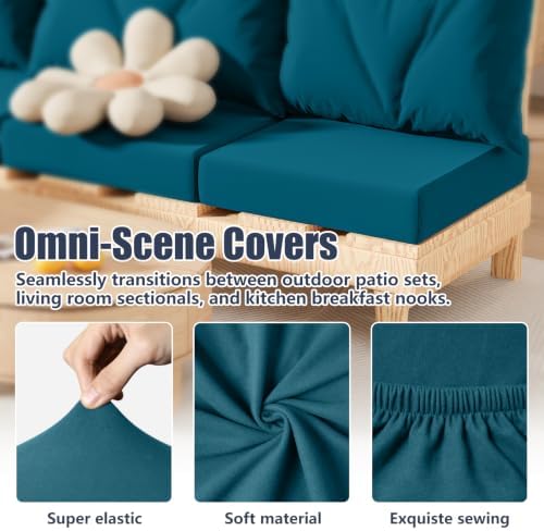 8Pcs Outdoor Cushion Covers, Stretch Patio Furniture Couch Chair Slipcovers - Image 5