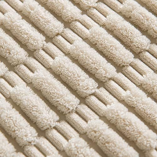 MIULEE Lumbar Corduroy Throw Pillow Cover for Bed 14x36 Cream White - Image 7